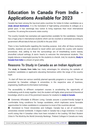 Study in Canada: A Comprehensive Guide for Indian Students  |Affinity Education