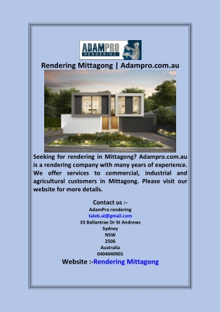 Rendering Mittagong  Adampro.com au