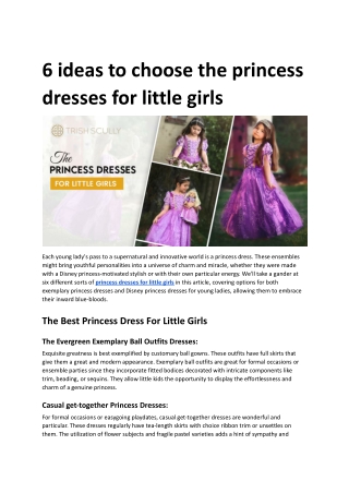 6 ideas to choose the princess dresses for little girls.docx