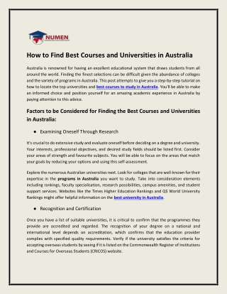 How to find best courses and universities in australia