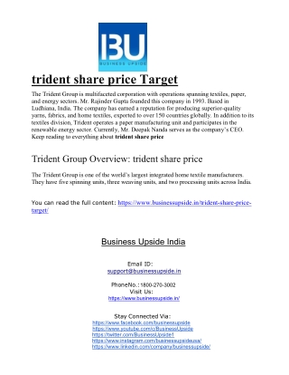 Trident Share Price Target