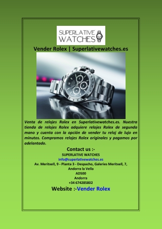 Vender Rolex  Superlativewatches es