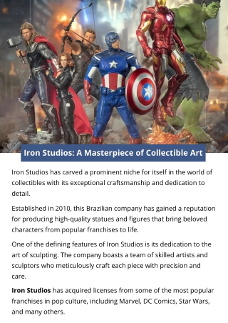 Iron Studios: A Masterpiece of Collectible Art