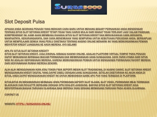 Slot Deposit Pulsa