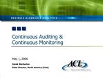 Continuous Auditing Continuous Monitoring