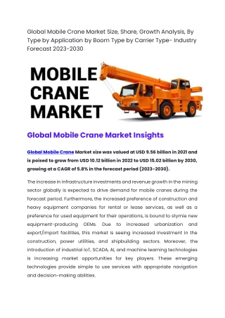 Global Mobile Crane Market Size