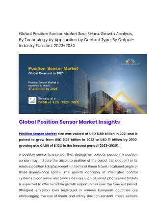 Global Position Sensor Market Size