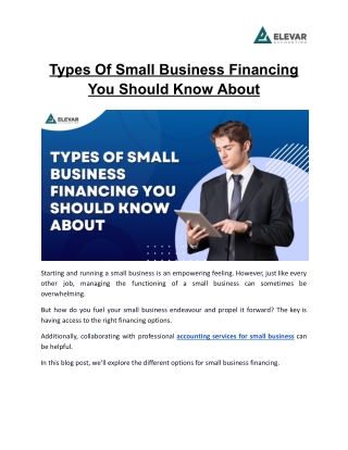 Types Of Small Business Financing You Should Know About