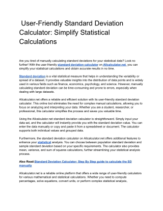 User-Friendly Standard Deviation Calculator_ Simplify Statistical Calculations