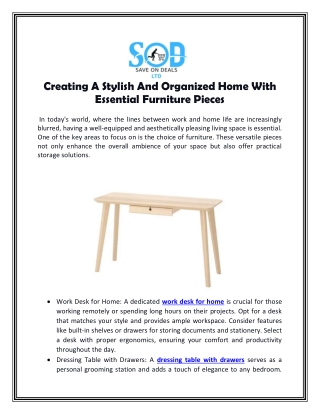 Creating A Stylish And Organized Home With Essential Furniture Pieces