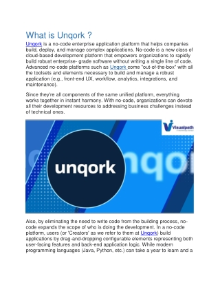 Unqork Online Training | Unqork Training Online