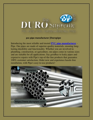 pvc pipe manufacturer pdf 12