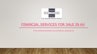 Financial Services for Sale in AU