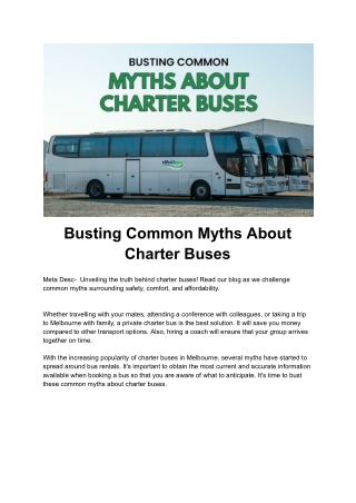 Busting Common Myths About Charter Buses