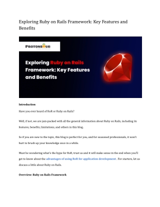 Power of Ruby on Rails: A Deep Dive into its Features and Advantages