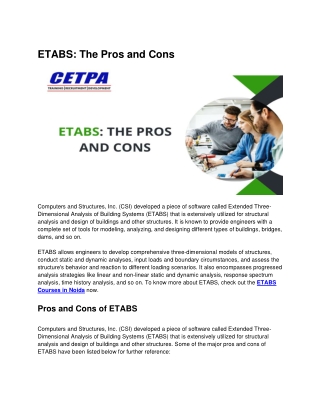 ETABS_ The Pros and Cons