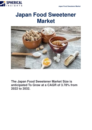 Japan Food Sweetener Market