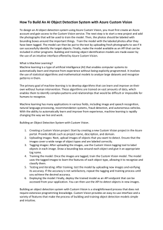 How To Build An AI Object Detection System with Azure Custom Vision