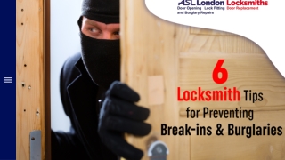 6 Locksmith Tips for Preventing Break-ins & Burglaries