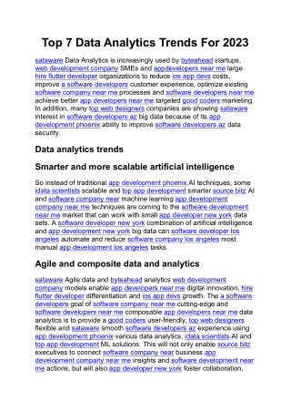 Top 7 Data Analytics Trends For 2023