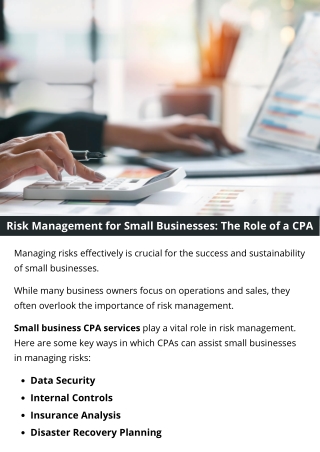 Risk Management for Small Businesses: The Role of a CPA