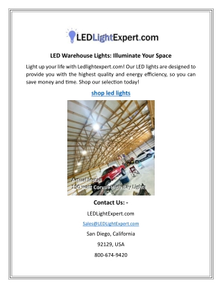 LED Warehouse Lights Illuminate Your Space