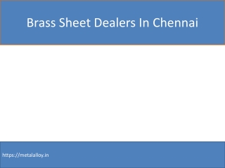 Brass Sheet Dealers In Chennai
