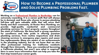 How to Become a Professional Plumber and Solve Plumbing Problems Fast. (1)