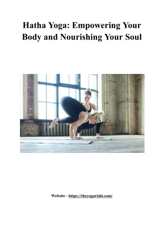 Hatha Yoga_ Empowering Your Body and Nourishing Your Soul