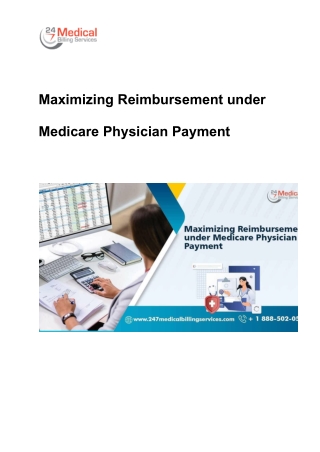 Maximizing Reimbursement under Medicare Physician Payment