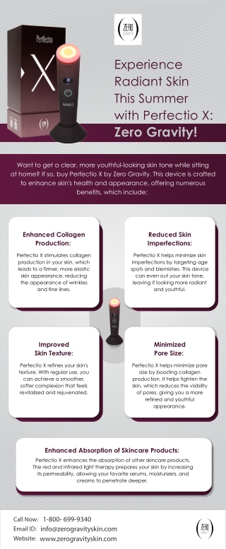 Experience Radiant Skin This Summer with Perfectio X: Zero Gravity!