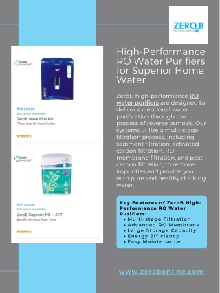 High-Performance RO Water Purifiers for Superior Home Water