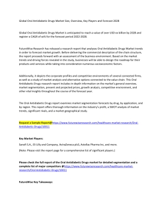 Oral Antidiabetic Drugs Market