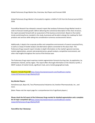 Pulmonary Drugs Market