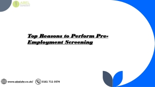 Top Reasons to Perform Pre-Employment Screening