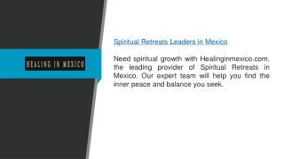 Spiritual Retreats Leaders In Mexico Healinginmexico.com