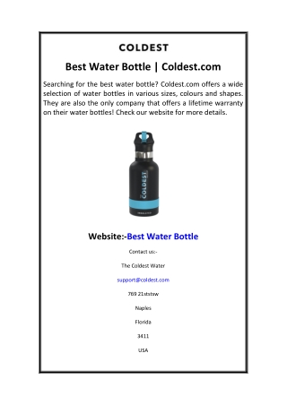 Best Water Bottle  Coldest.com