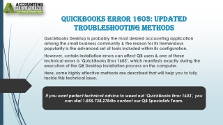 An effective method to troubleshoot QuickBooks Error 1603