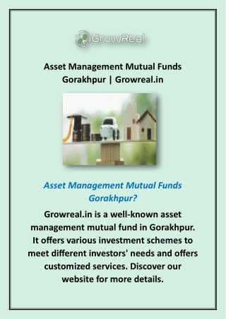 Asset Management Mutual Funds Gorakhpur | Growreal.in