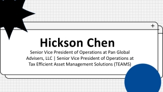 Hickson Chen - A Creative and Flexible Professional