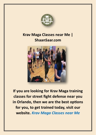 Krav Maga Classes near Me | ShaanSaar.com