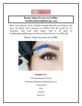 Beauty Salon Services in Griffin  Totalbreakthroughtherapy.com