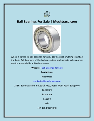 Ball Bearings For Sale  Mechtrace