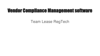 Vendor Compliance Management software