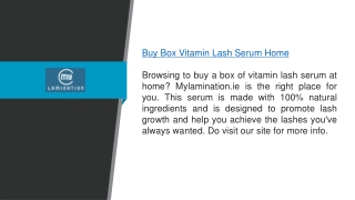 Buy Box Vitamin Lash Serum Home Mylamination.ie