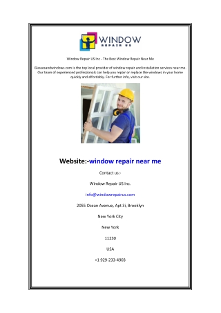 Window Repair US Inc - The Best Window Repair Near Me