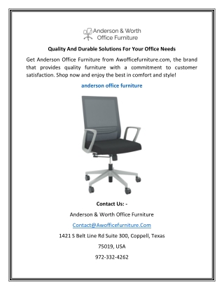 Quality And Durable Solutions For Your Office Needs