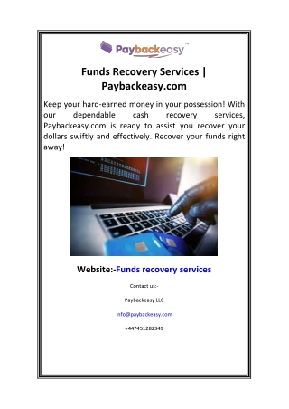 Funds Recovery Services  Paybackeasy.com