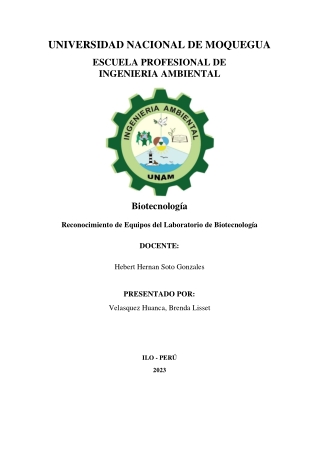 Reconocimiento de Equipos del Laboratorio de Biotecnología