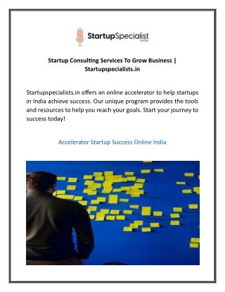 Accelerator Startup Success Online India  Startupspecialists.in  2